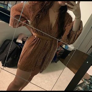 Retrofete Gabrielle Wrap Dress in Bronze